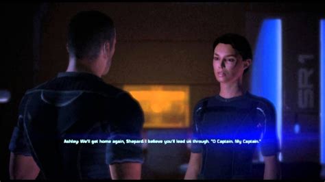 Mass Effect 1 Ashley Spends The Night In Shepard S Bunk Romance Youtube