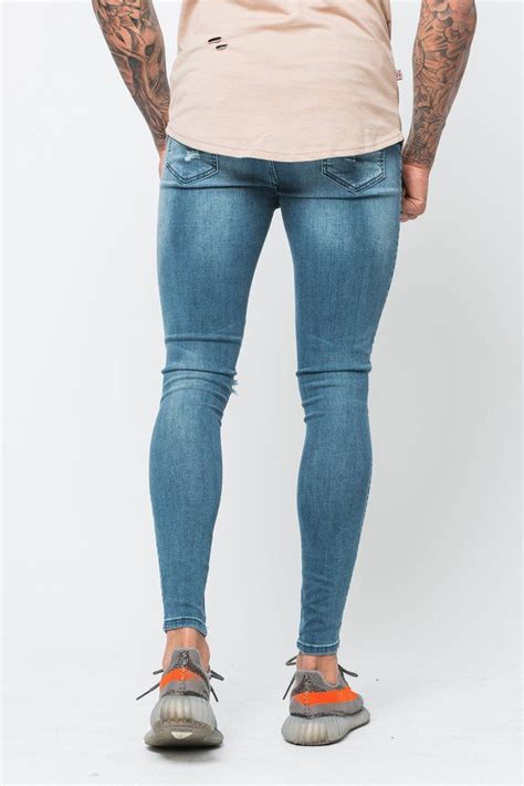 Good For Nothing Destroyed Jeans Blue Mensjeansslim Skinny Jeans