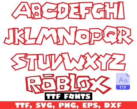 Roblox Font Easy To Use Ttf Roblox Font File Roblox Svg Etsy New Zealand