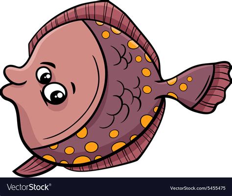 Flounder Fish Cartoon Royalty Free Vector Image
