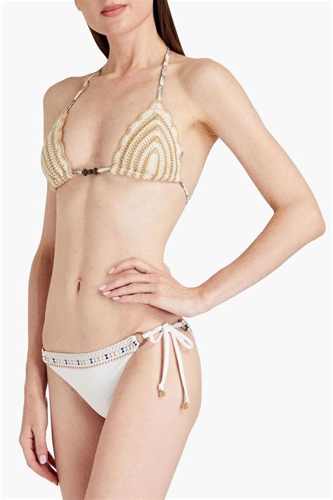 Tigerlily Amyris Tara Scalloped Crochet Triangle Bikini Top The Outnet