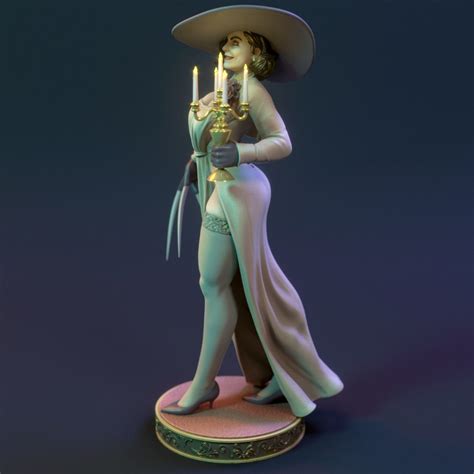 Lady Dimitrescu D Printed Pinup Statue From Resident Evil Etsy