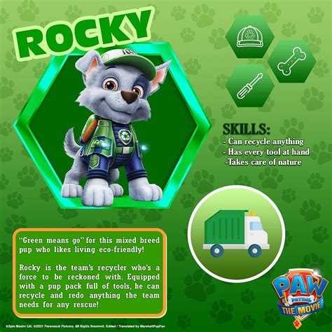 Marshall Pup Fanatic On Twitter Paw Patrol The Movie Rocky