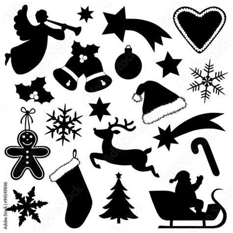 Set Of Christmas Silhouettes Stock Vector Adobe Stock