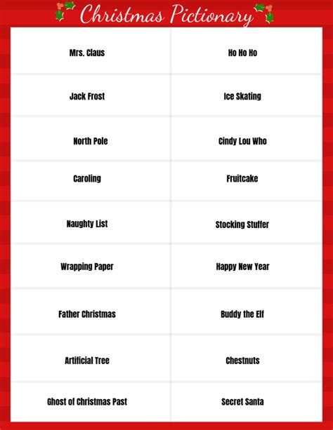 Here are some great pictionary word lists for adults you can incorporate in your next round of play. A Drawn-Out Guide to Christmas Pictionary | Christmas ...