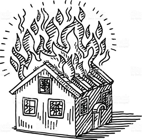 House On Fire Clipart Black And White Burning House Clipart Black And