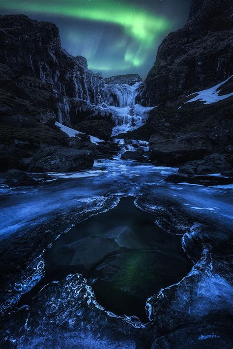 Iceland Frozen Waterfall By Daniel Fleischhacker 500px Waterfall