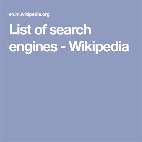 List Of Search Engines Wikipedia With Images Search Engine