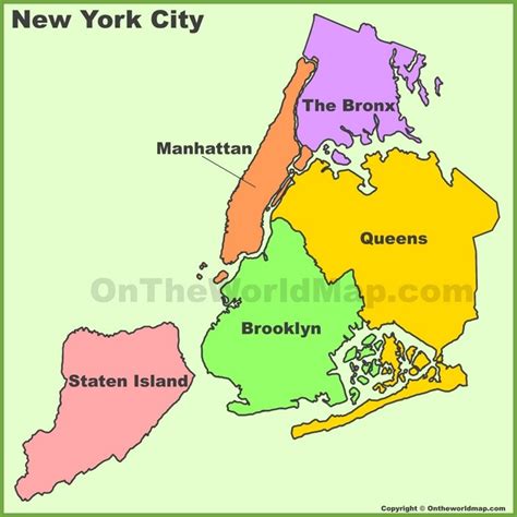 Map Of The Five Boroughs Of New York City World Map