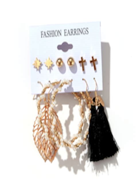 Buy Urbanic Set Of Gold Toned Earrings Earrings For Women