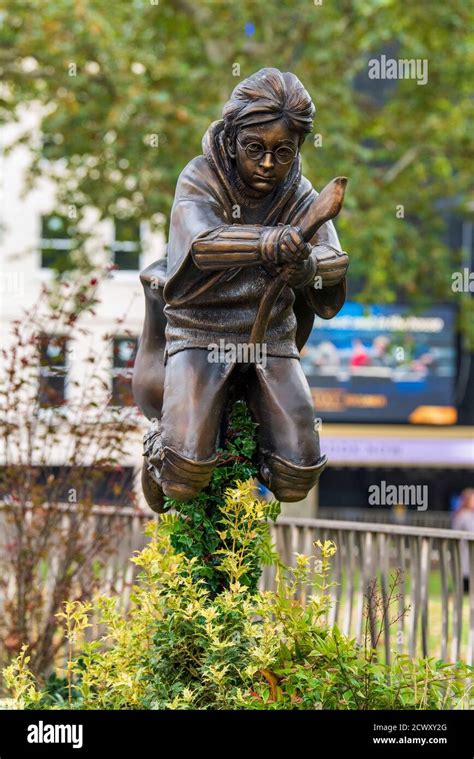 A New Statue Of Harry Potter In Leicester Square London Which Has