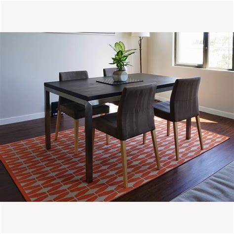Crate And Barrel Parson Table Wood Top Aptdeco