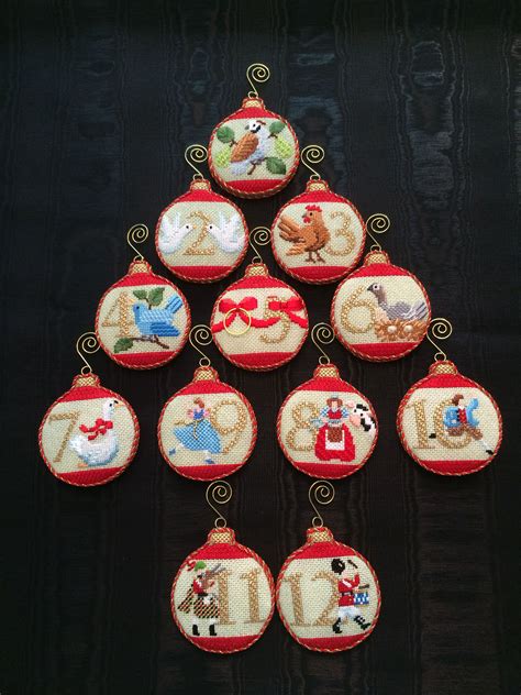 12 Days Of Christmas Ornaments ~ Canvas By Kirk And Bradley Needlepoint
