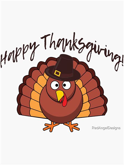 Happy Thanksgiving Sticker By Redangeldesigns Redbubble