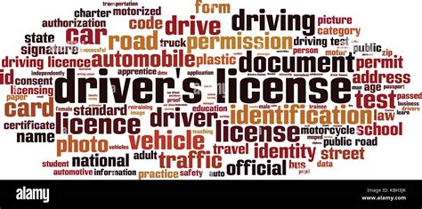 Drivers License Word Cloud Concept Vector Illustration Stock Vector