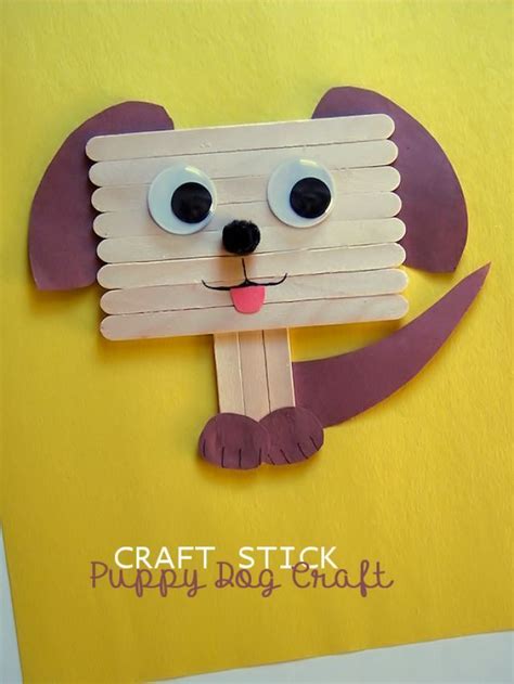 12 Kids Crafts For Dog Lovers Craft Stick Puppy Dog Craft Artesanato