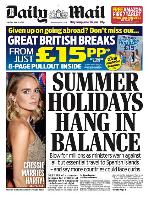 Dailymail Front Page Daily Mail Front Page 11th Of July 2020 Tomorrows This Is Where
