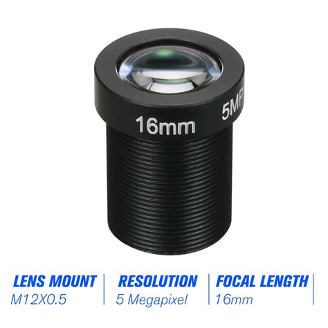 Hd 16mm M12 Cctv Board Lens 50megapixel 5mp Ip Camera Lens F20 Fixed