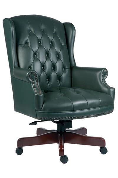 Large Button Tufted Traditional Executive Leather Office Chair Chairman
