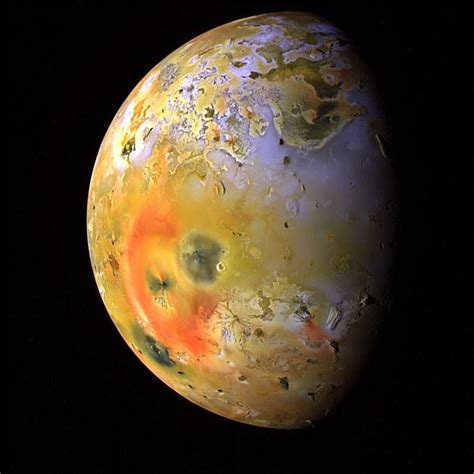 Jupiters Moon Ios Loki Patera Volcanic Crater Has Waves Of Lava
