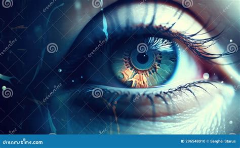 The Eye Of A Woman With Blue Iris AI Stock Illustration Illustration