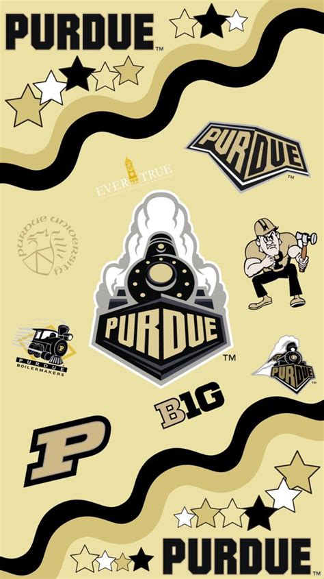 The Purdue Football Team Is Depicted In This Graphic Style With Stars