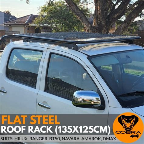Universal 135cm Flat Roof Rack Black Powder Coated Steel Rack Ranger