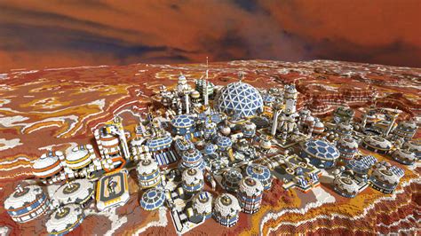 Une Ville Futuriste Sur La Planète Mars Dans Minecraft