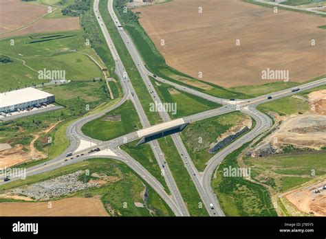 Aerial View Of Interstate Highway Interchange Stock Photo Alamy