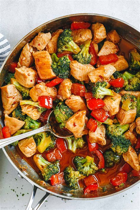 Healthy Chicken Stir Fry With Broccoli And Bell Pepper Nutrition Line