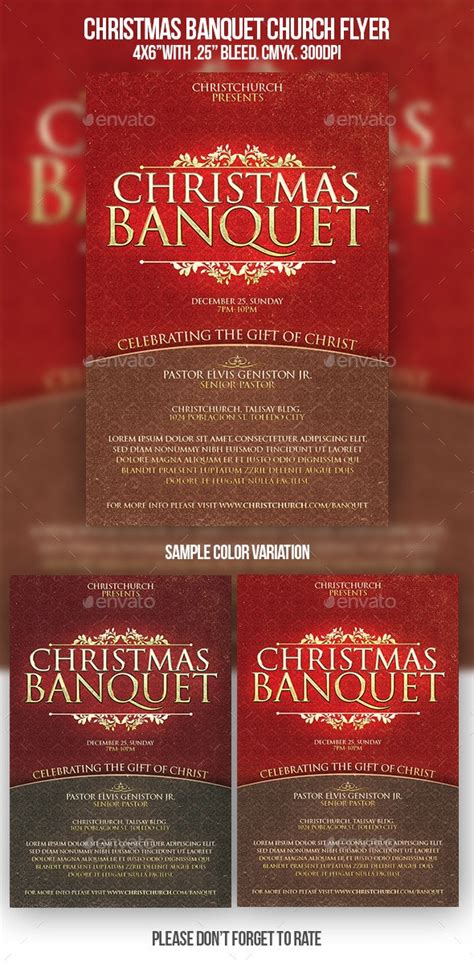 Christmas Banquet Church Flyer By Deconstancio Graphicriver