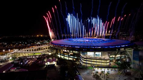 Maracana Stadium Fireworks In Rio 2016 Bing Desktop Wallpaper Preview