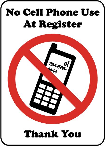 No Cell Phone Use At Register Sign Get 10 Off Now