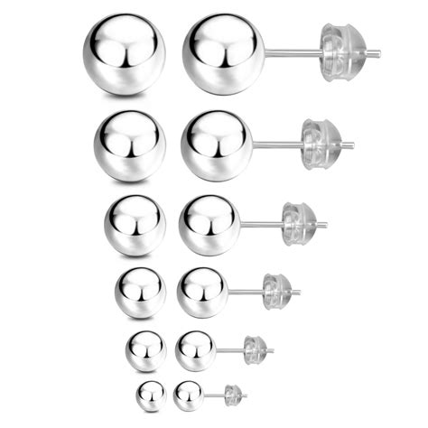 Jadenova 925 Sterling Silver Ball Stud Earrings For Women Multiple