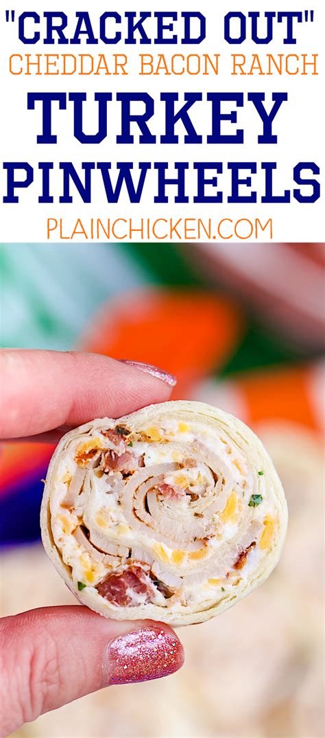 Instead of that infamous ranch packet, i use flavorful herbs and spices. Cracked Out Turkey Pinwheels {Football Friday} | Plain ...