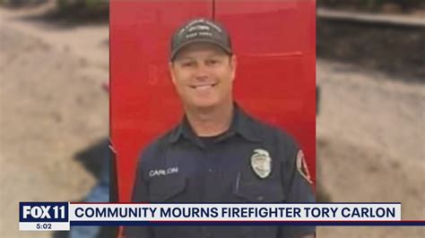 Community mourns the death of firefighter Tory Carlon - YouTube