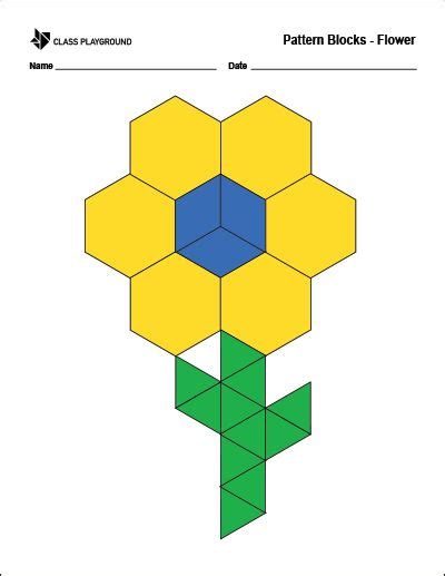 Printable Pattern Blocks Flower Math Patterns Pattern Block