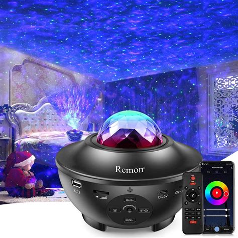 Remon Star Projector Galaxy Projector Smart Night Light With 10 Colors