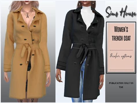 Womens Trench Coat Sims Sims 4 Coat