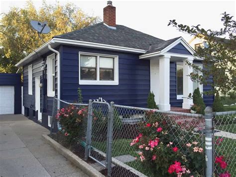 Navy Blue Home Exterior Before And After Design Dazzle