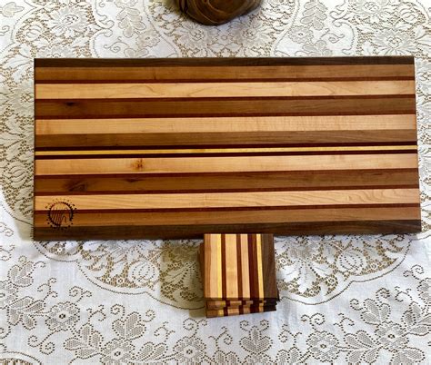 Reclaimed Wood Cutting Board And Matching Coasters