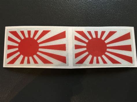 Decal Sticker Reflective Japan Flag Japanese Rising Sun Jdm Red Ebay