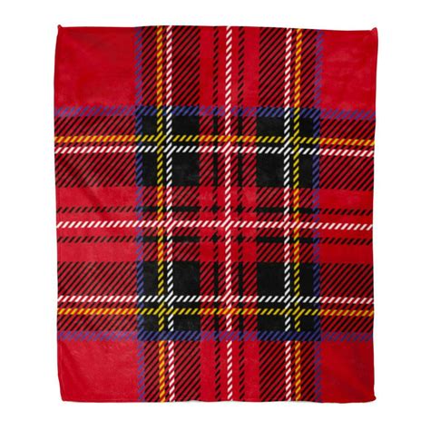Ashleigh Flannel Throw Blanket Red Plaid Pattern Printing Royal Stewart