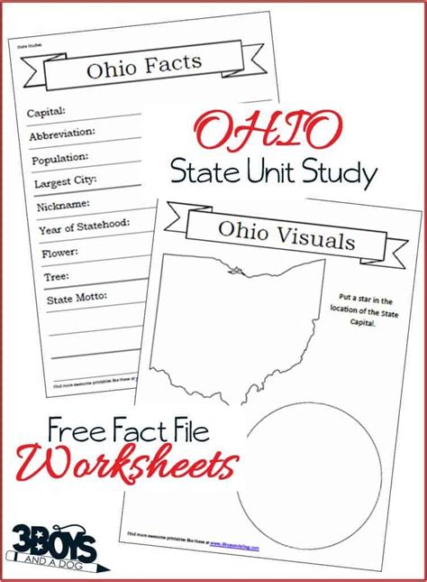 Ohio State Fact File Worksheets