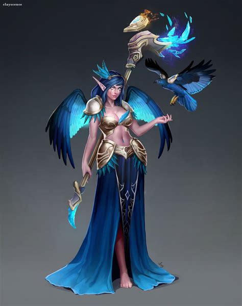 tyrisla wow by clayscence warcraft art elf druid night elf