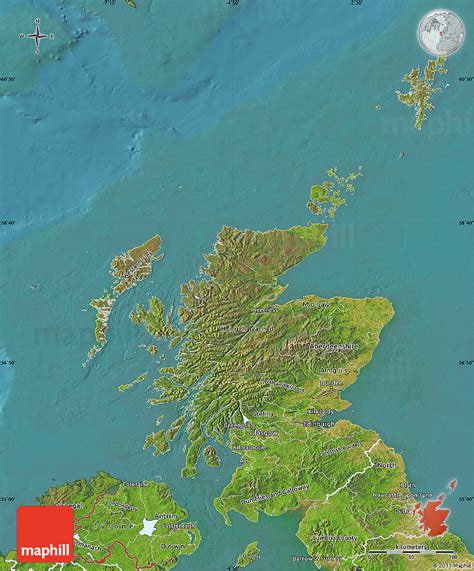 Satellite Map Of Scotland