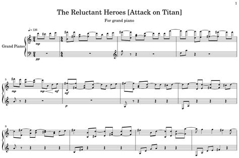 The Reluctant Heroes Attack On Titan Sheet Music For Piano