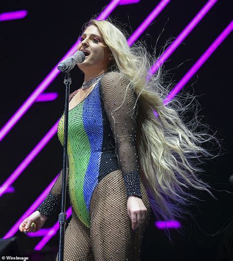Meghan Trainor Puts On A Raunchy Display In Rainbow Leotard And Fishnet