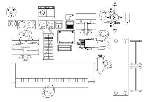 Miscellaneous Laundry Equipment And Sanitary Blocks Cad Drawing Details