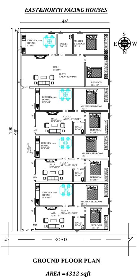X The Perfect Bhk East And North Facing Row House Plan As Per